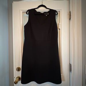 Loft Plus black dress with scalloped neckline